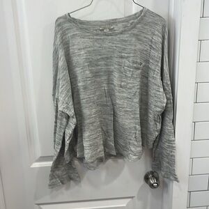 Madewell Waffle Knit Long Sleeve Top Thermal Loungewear Pajamas Heather Gray M